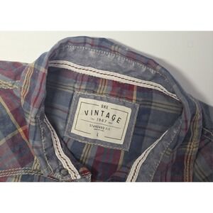 BKE Mens Size L Plaid Short Sleeve Pearl Snap Shirt